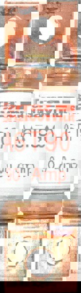 Cylindrical Fast-Acting Fuse: T, 90 A, 75 mm OAL, 20.8 mm Dia